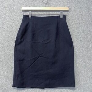 Jones New York Skirt‎ Womens 4P Blue Vintage Pencil Office Siren Wool